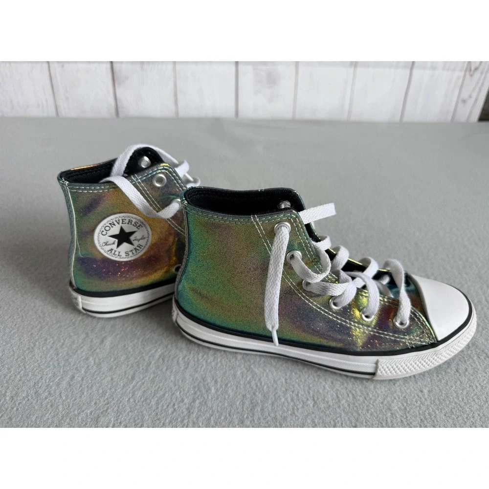Converse Chuck Taylor All Star Junior Iridescent Oil Slick High Top Size 1